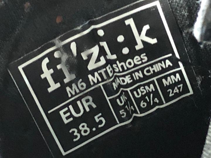 KG403 フィジーク FIZIK M6 MTB shoes ビンディングシューズ 黒 SPD EU38.5 ※ペン字あり