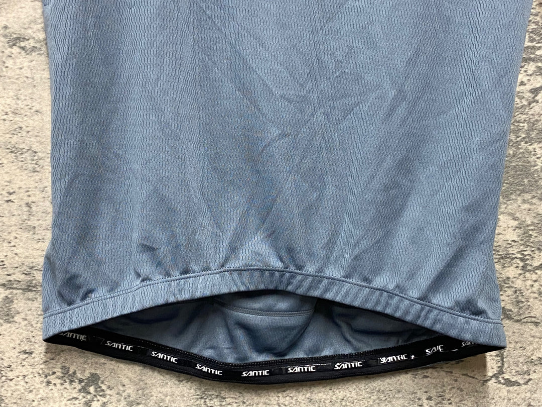 KI592 サンテック SANTIC 半袖 サイクルジャージ 水色 M ハーフジップ