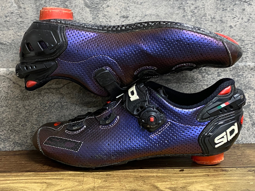 KC237 シディ SIDI WIRE 2 CARBON Air ビンディングシューズ 3穴 紫 EU43 ※ソールパーツ割れ