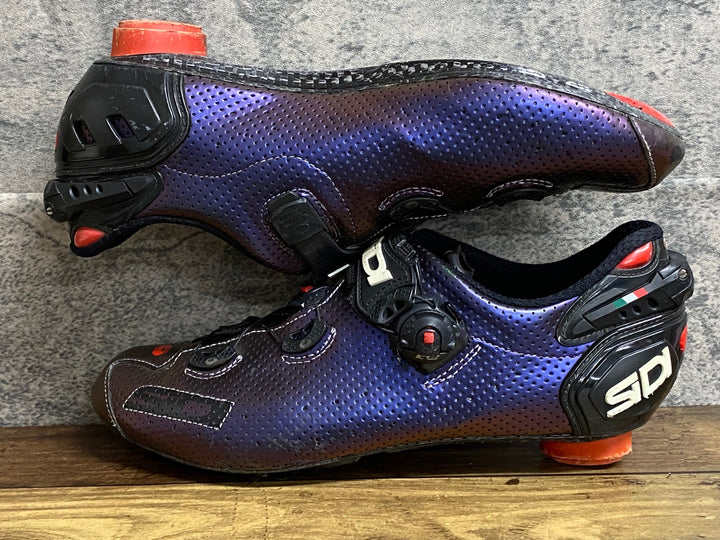 KC237 シディ SIDI WIRE 2 CARBON Air ビンディングシューズ 3穴 紫 EU43 ※ソールパーツ割れ