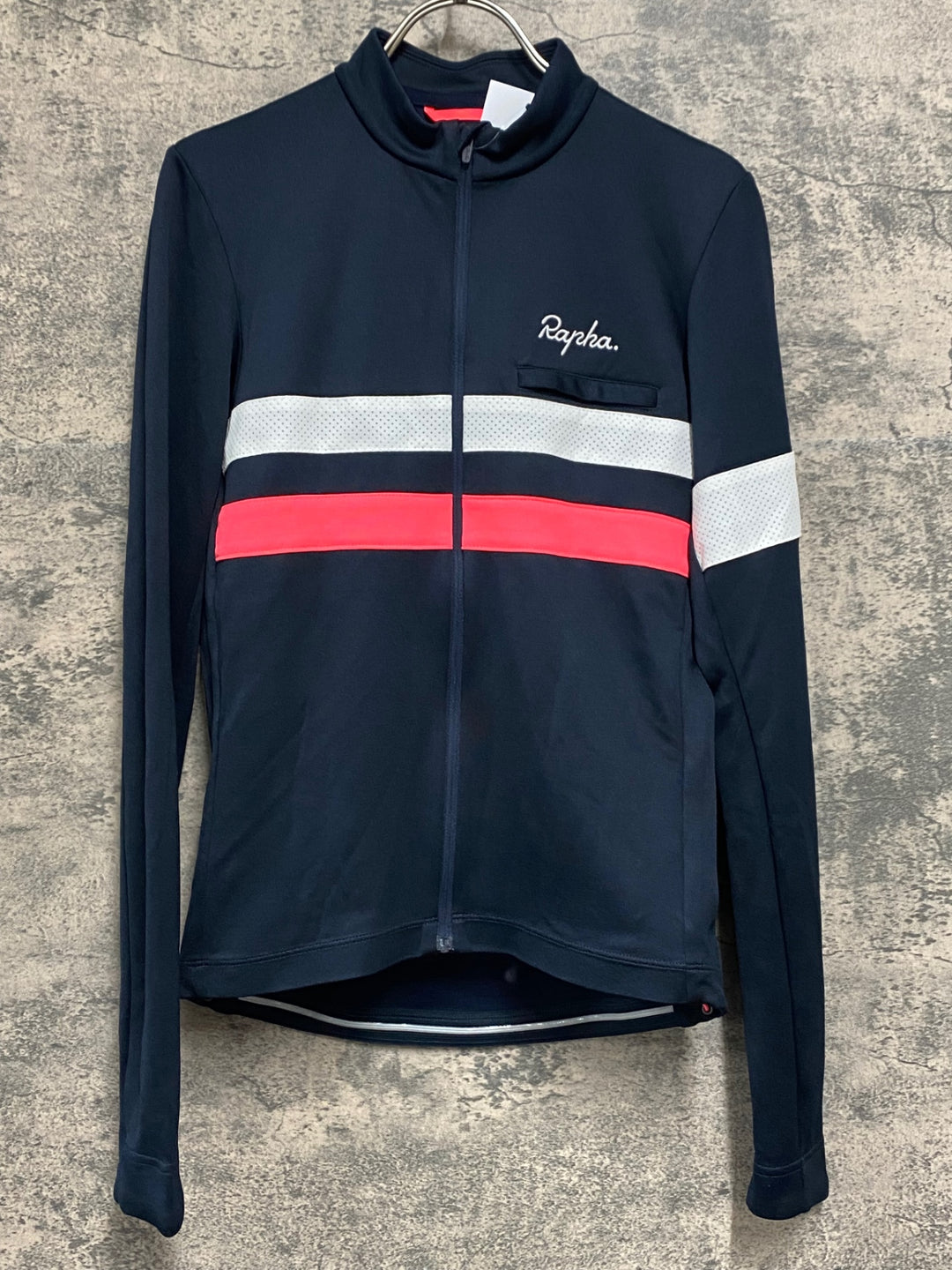 JU127 ラファ Rapha BREVET LONG SLEEVE JERSEY 長袖 サイクルジャージ ネイビー S