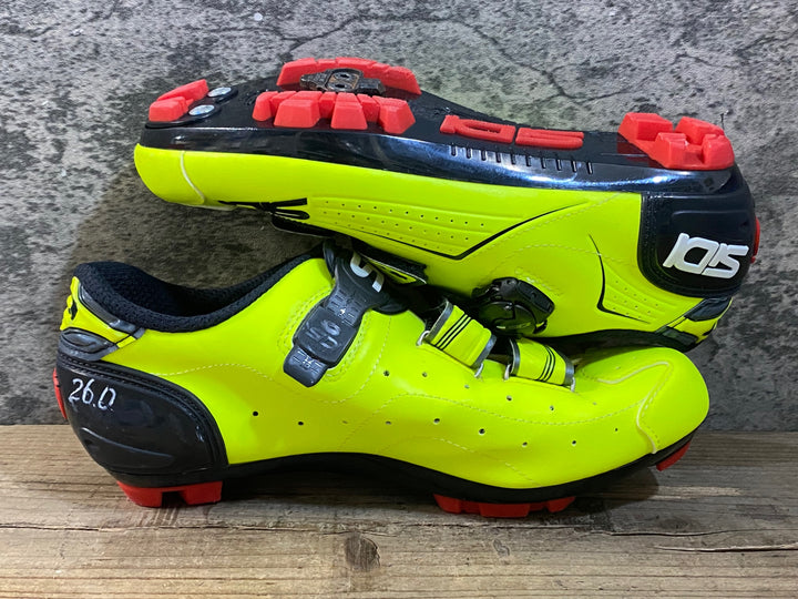 KG412 シディ SIDI TRACE MTB ビンディングシューズ 2穴 蛍光イエロー EU42 ※ペン字あり