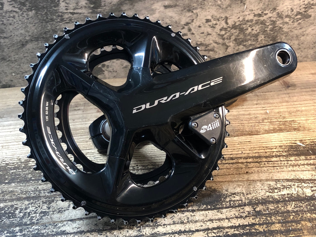 JG571 4iiii パワーメーター シマノ SHIMANO デュラエース DURA-ACE FC-R9200 52-36T 170mm 動作確認済 ※右パワーメーターに割れ欠けあり