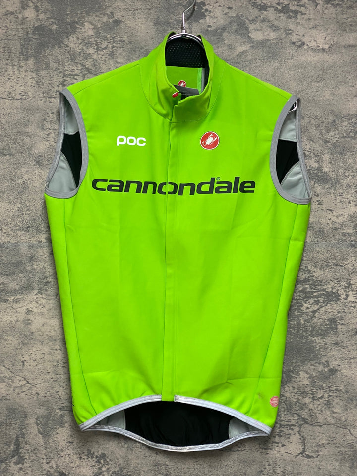 JV351 カステリ CASTELLI perfetto サイクルベスト ジレ 黄緑 CANNONDALE M GORE WINDSTOPPER