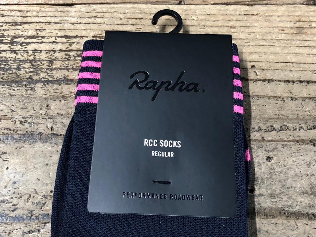 KD257 ラファ Rapha RCC PRO TEAM SOCKS REGULAR サイクルソックス 黒 L