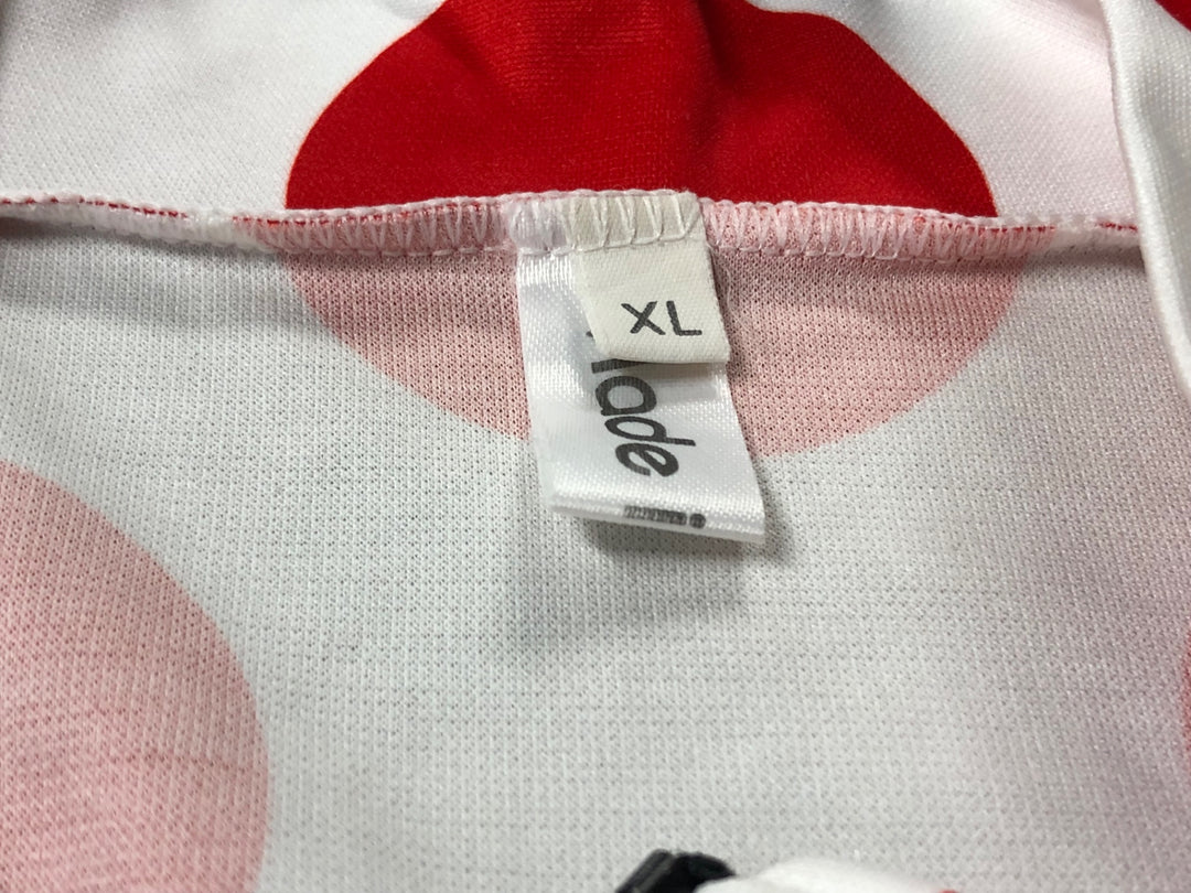JK453 カステリ CASTELLI 半袖 サイクルジャージ 白 赤 XL ハーフジップ