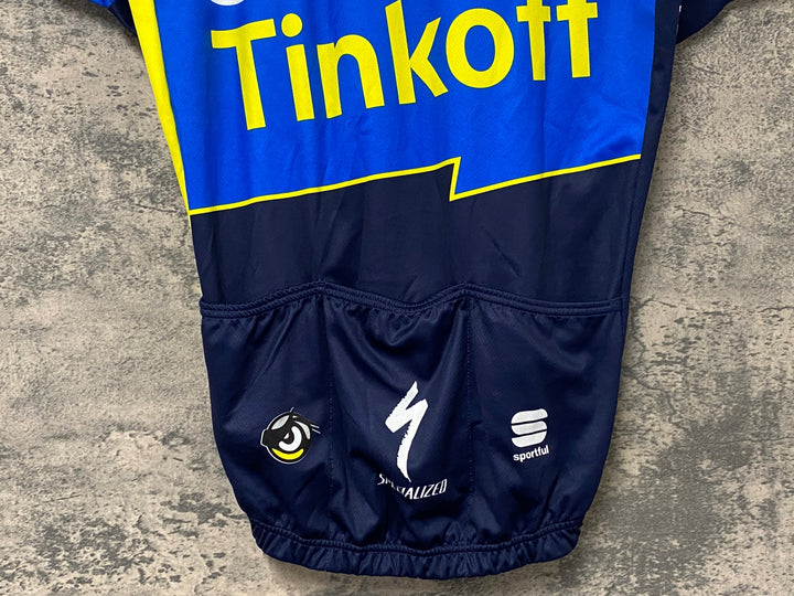 KJ825 スポーツフル sportful 半袖 サイクルジャージ 黃 紺 L SAXO BANK