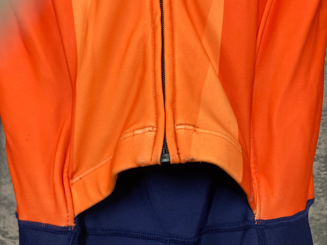 KC174 サンボルト SUNVOLT 長袖 ワンピース オレンジ 紺 XS 裏起毛