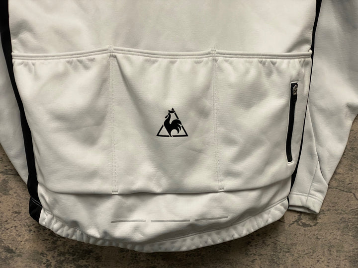 JT586 ルコックスポルティフ le coq sportif 長袖 サイクルジャケット 白 黒 S 裏起毛