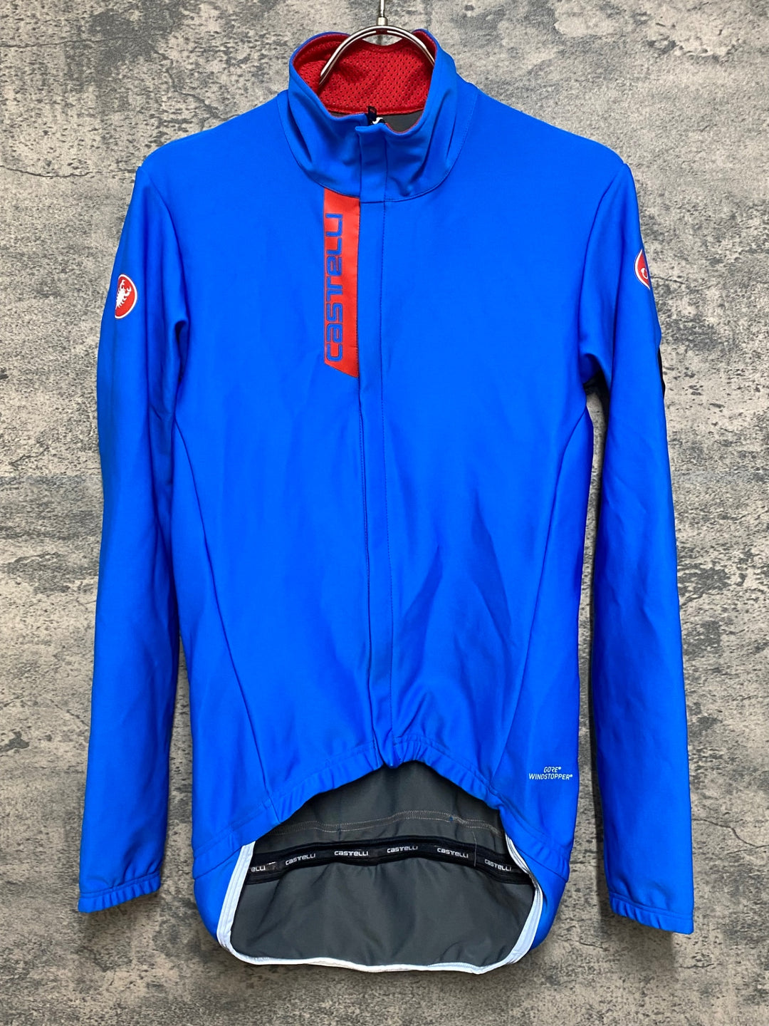 JS470 カステリ CASTELLI AERO LITE JKT 長袖 サイクルジャケット 水色 S GORE-TEX WINDSTOPPER