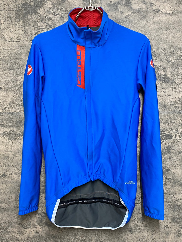 JS470 カステリ CASTELLI AERO LITE JKT 長袖 サイクルジャケット 水色 S GORE-TEX WINDSTOPPER