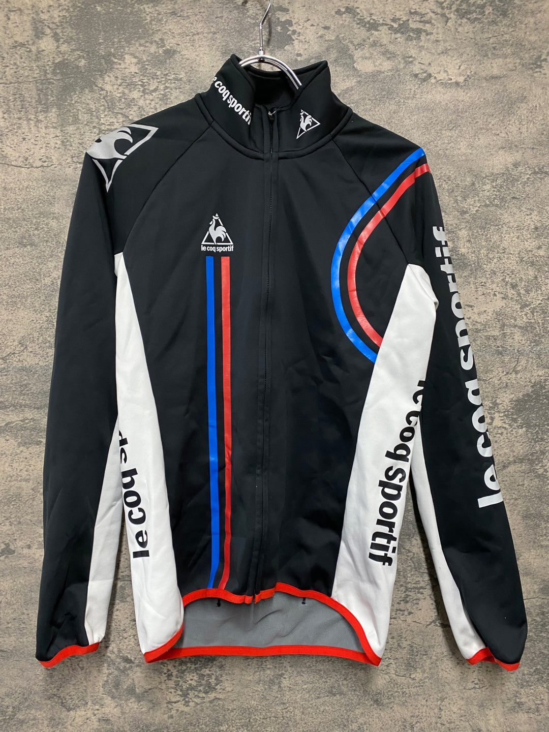 KC849 ルコックスポルティフ le coq sportif 長袖 サイクルジャケット 黒 M 裏起毛 ※たばこ臭