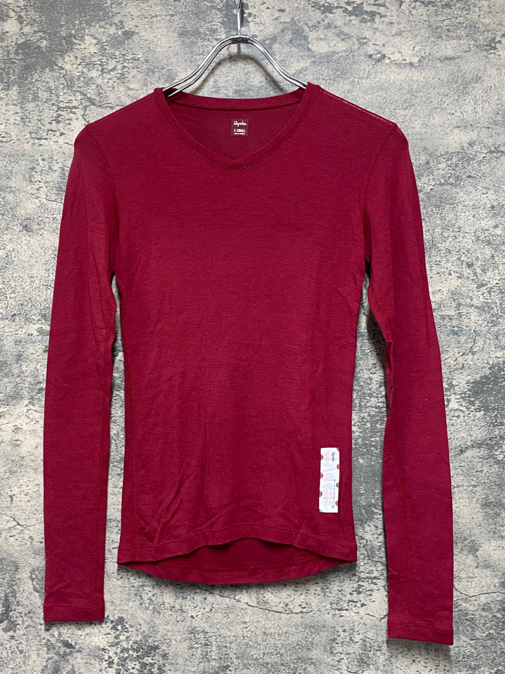 KP516 ラファ Rapha WOMEN'S LONG SLEEVE MERINO BASE LAYER 長袖 ベースレイヤー 赤 レディース XS