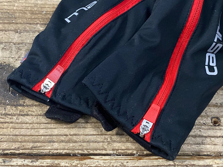 KD937 カステリ CASTELLI ROSSOCORSA 長指 グローブ 黒 M 裏起毛