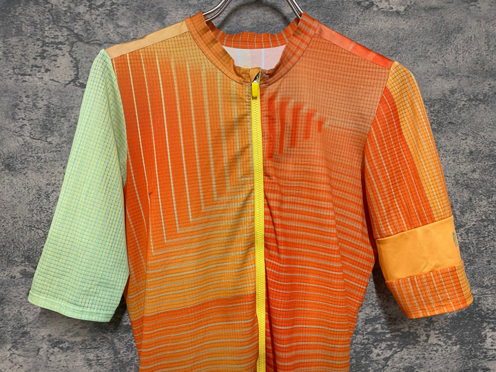 JK663 ラファ Rapha TUNNEL VISION PT FLYWEIGHT JERSEY 半袖 サイクルジャージ オレンジ S
