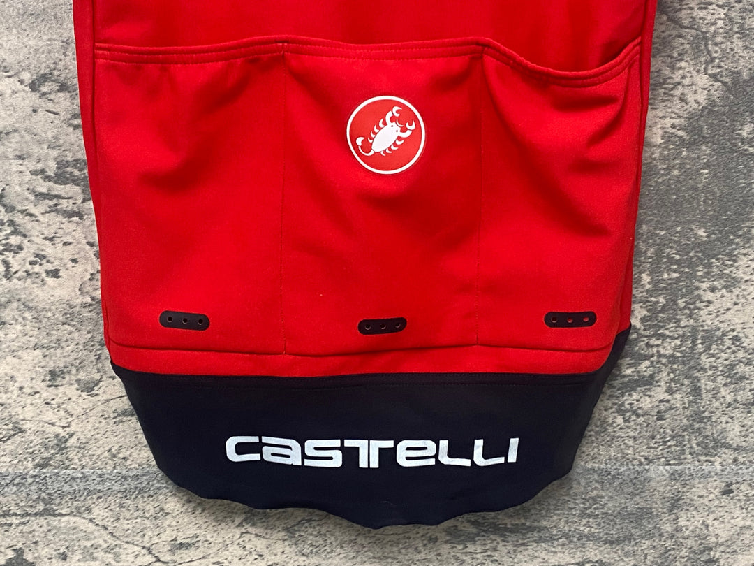 JH945 カステリ CASTELLI ROSSO CORSA 裏起毛 半袖 サイクルジャケット 赤 M