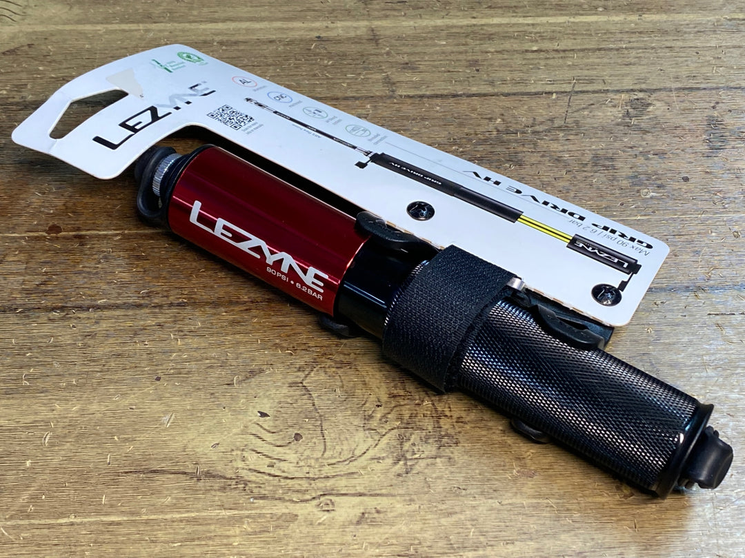 JO841 レザイン LEZYNE GRIP DRIVE HV 携帯空気入れ 赤 黒