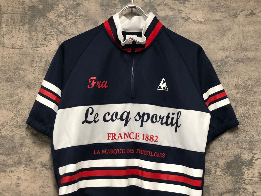 KN790 ルコックスポルティフ le coq sportif 半袖 サイクルジャージ 紺 O