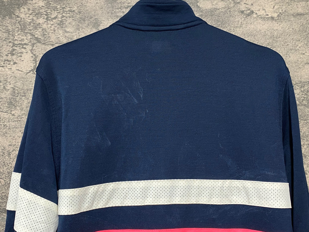 KI181 ラファ Rapha LONG SLEEVE BREVET JERSEY 長袖 サイクルジャージ ネイビー L ※反射部劣化,汚れ
