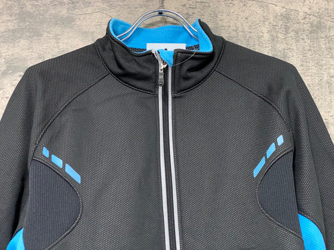 JF474 パールイズミ PEARL iZUMi 長袖サイクルジャケット 黒青 XL 裏起毛 WIND BREAK