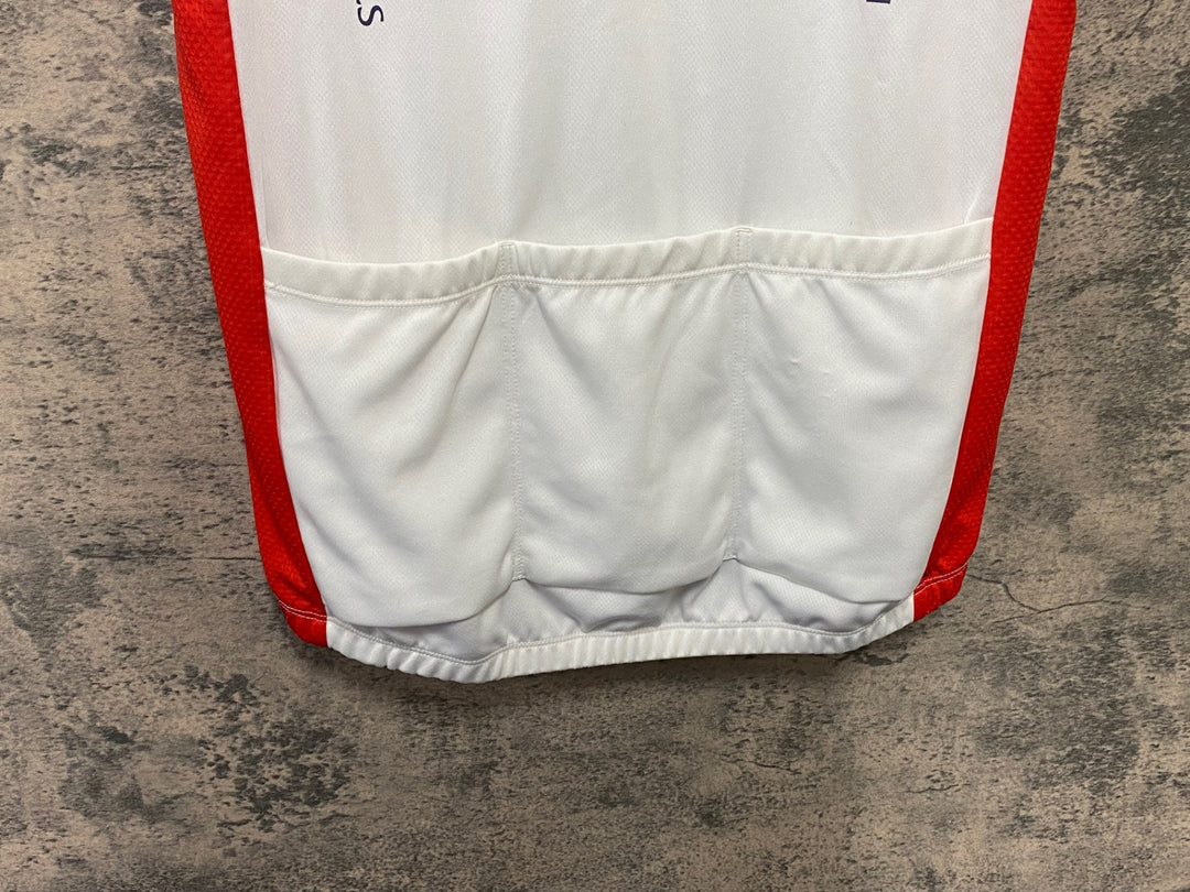 KA120 ルコックスポルティフ le coq sportif 半袖 サイクルジャージ 白 赤 L