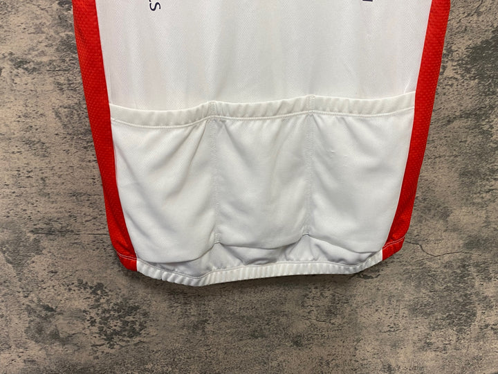 KA120 ルコックスポルティフ le coq sportif 半袖 サイクルジャージ 白 赤 L