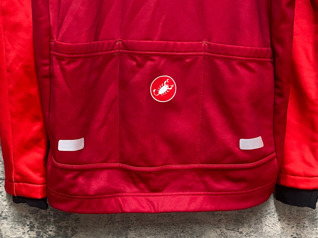 KL805 カステリ CASTELLI 長袖 サイクルジャケット GORE WINDSTOPPER 赤 S 裏起毛