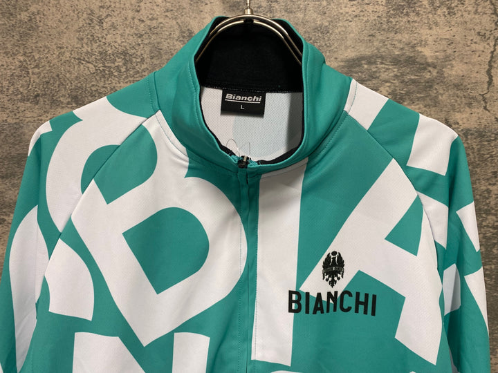 KD338 ビアンキ BIANCHI 長袖 サイクルジャージ 白 チェレステ L