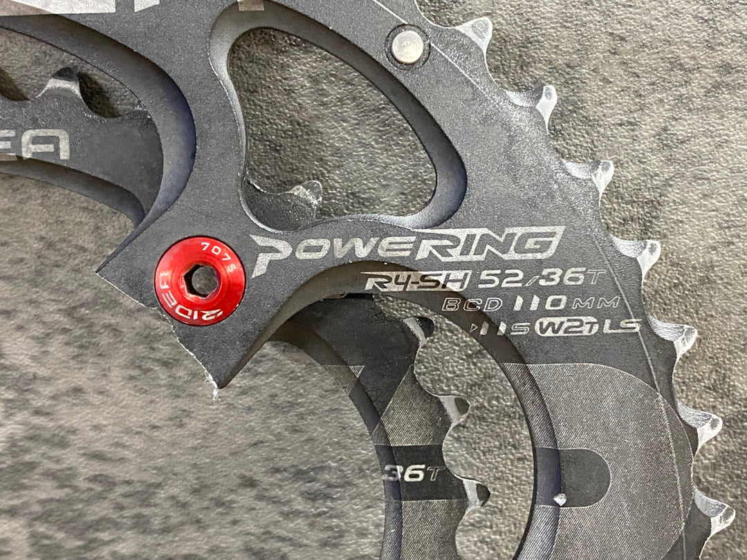 JY414 ライデア RIDEA POWERRING チェーンリング 52/36T BCD110 4H ※削り加工ありのためジャンク