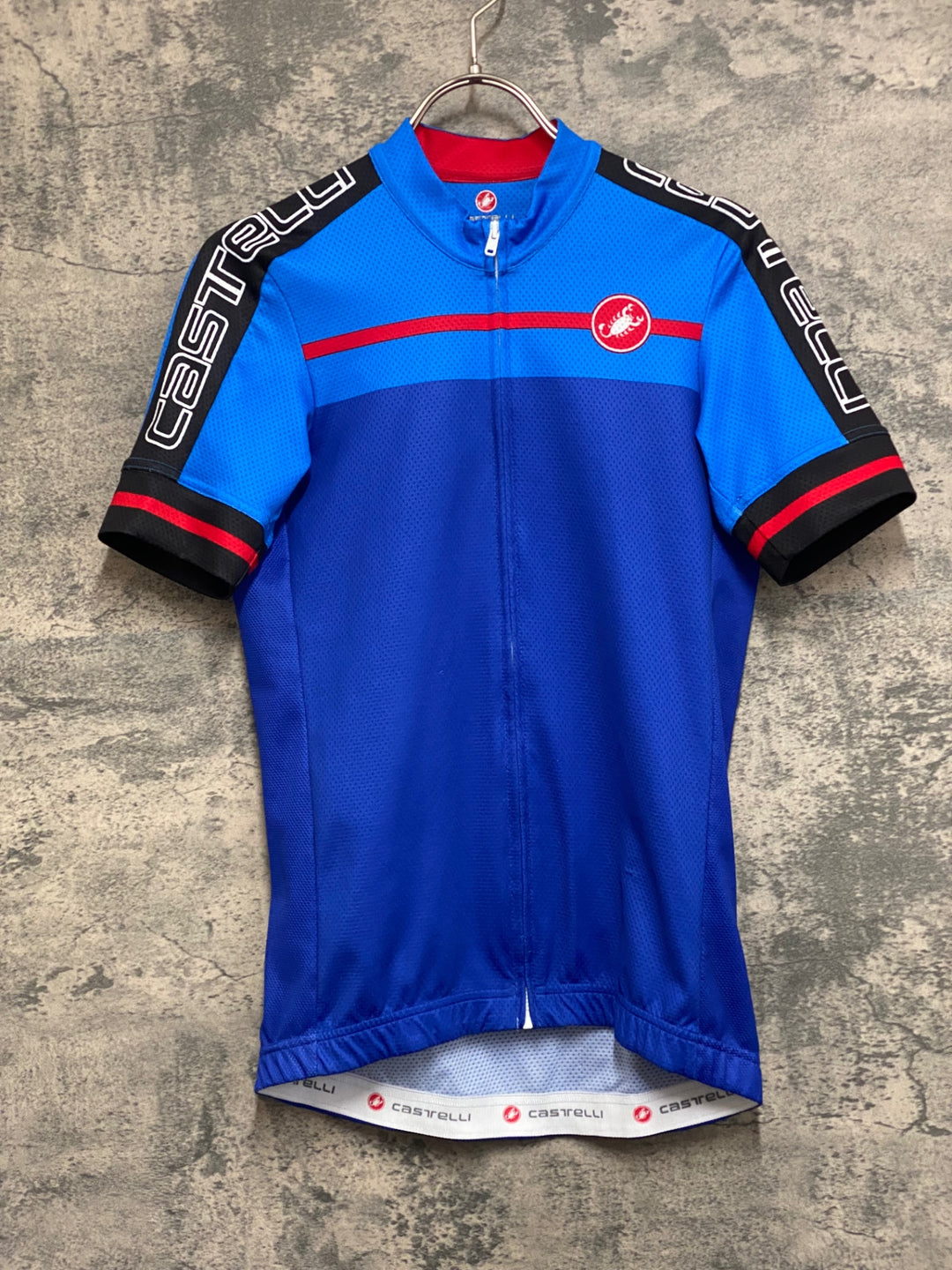KF621 カステリ CASTELLI 半袖 サイクルジャージ 青 S