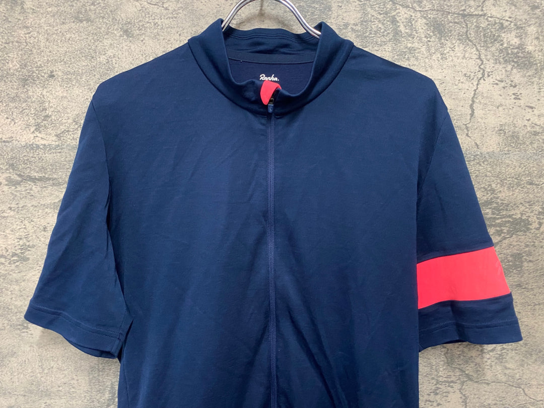 JQ107 ラファ Rapha CLASSIC JERSEY 2 半袖サイクルジャージ 紺 XXL ※生地ほつれあり