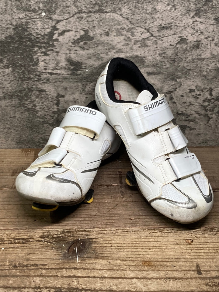 JE574 シマノ SHIMANO WR32 SH-WR32W ビンディングシューズ 3穴 白 EU36