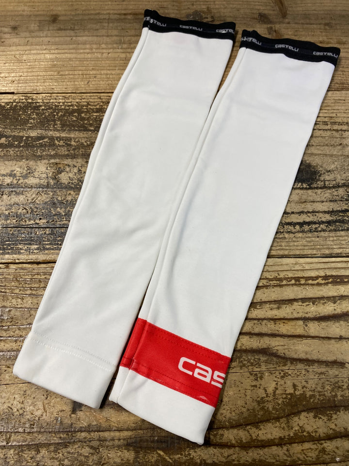 JT067 カステリ CASTELLI アームウォーマー 白 S 裏起毛
