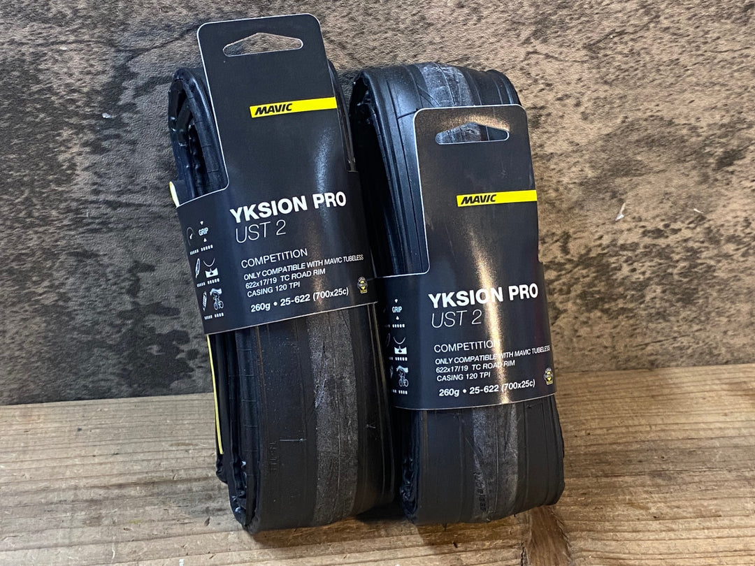 JU891 マビック MAVIC YKSION PRO UST 2 チューブレスレディ タイヤ 黒 700x25C 2本セット 未使用