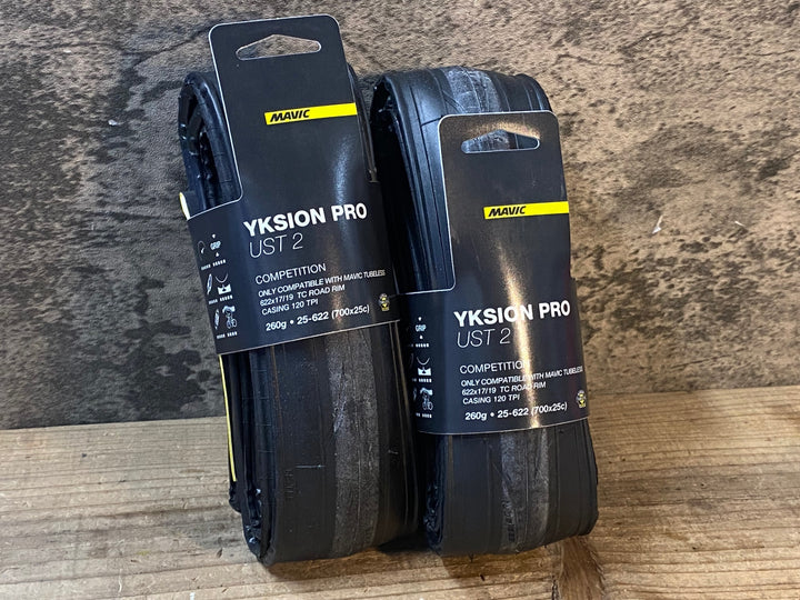 JU891 マビック MAVIC YKSION PRO UST 2 チューブレスレディ タイヤ 黒 700x25C 2本セット 未使用