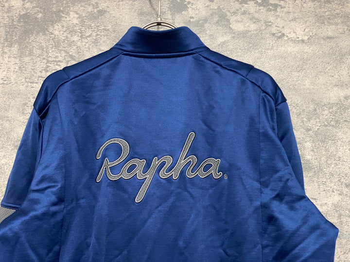 JN804 ラファ Rapha MEN'S LS CLASSIC WINTER JERSEY 長袖 サイクルジャージ 青 XX-L 裏起毛 ※脇部やや毛羽立ちあり