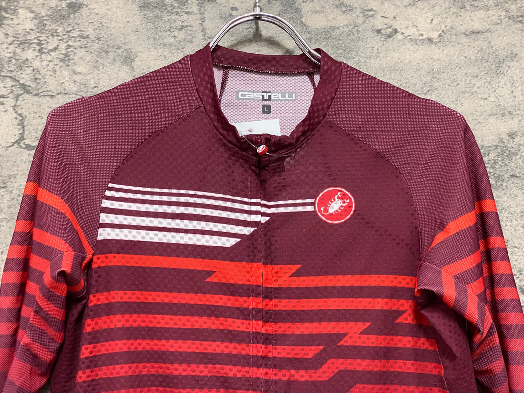 KE513 カステリ CASTELLI ROSSO CORSA 半袖 サイクルジャージ 赤 L