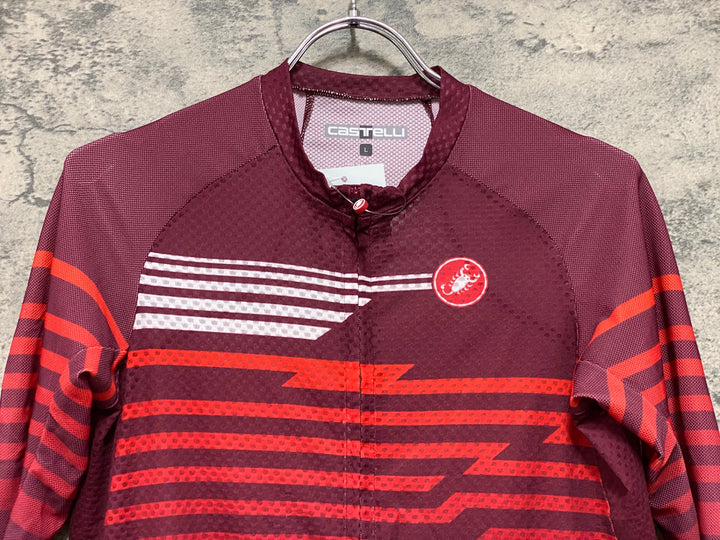 KE513 カステリ CASTELLI ROSSO CORSA 半袖 サイクルジャージ 赤 L