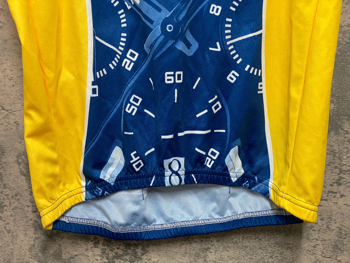 JK546 サンティーニ Santini 半袖 サイクルジャージ 青黄 L ハーフジップ FESTINA