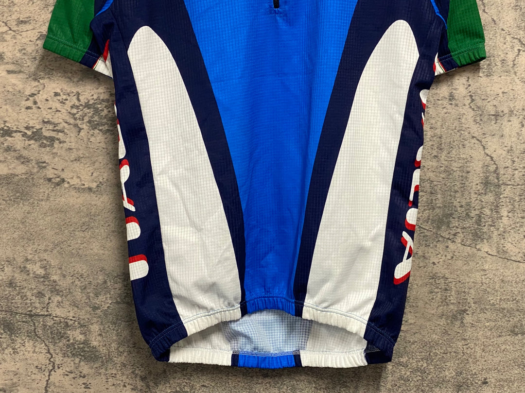 JU422 カステリ CASTELLI 半袖 サイクルジャージ 青 M ハーフジップ