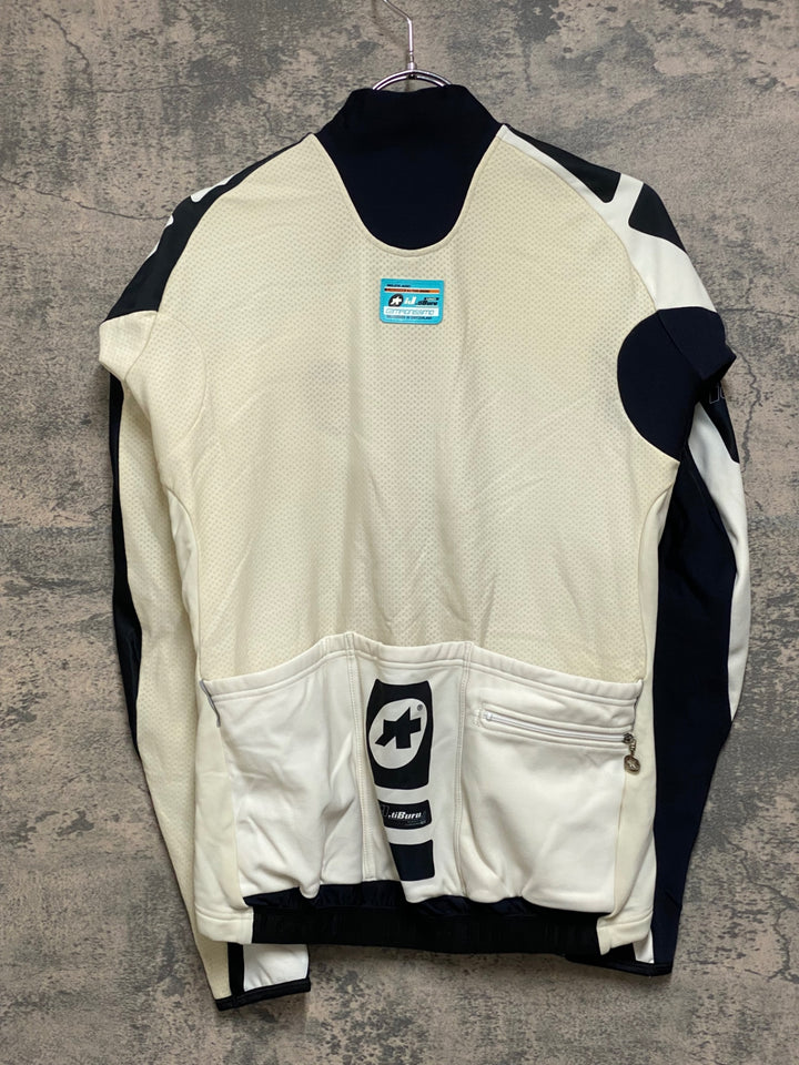 JQ140 アソス assos iJ tiBuru 4 長袖サイクルジャージ 白黒 M 汚れあり 裏起毛