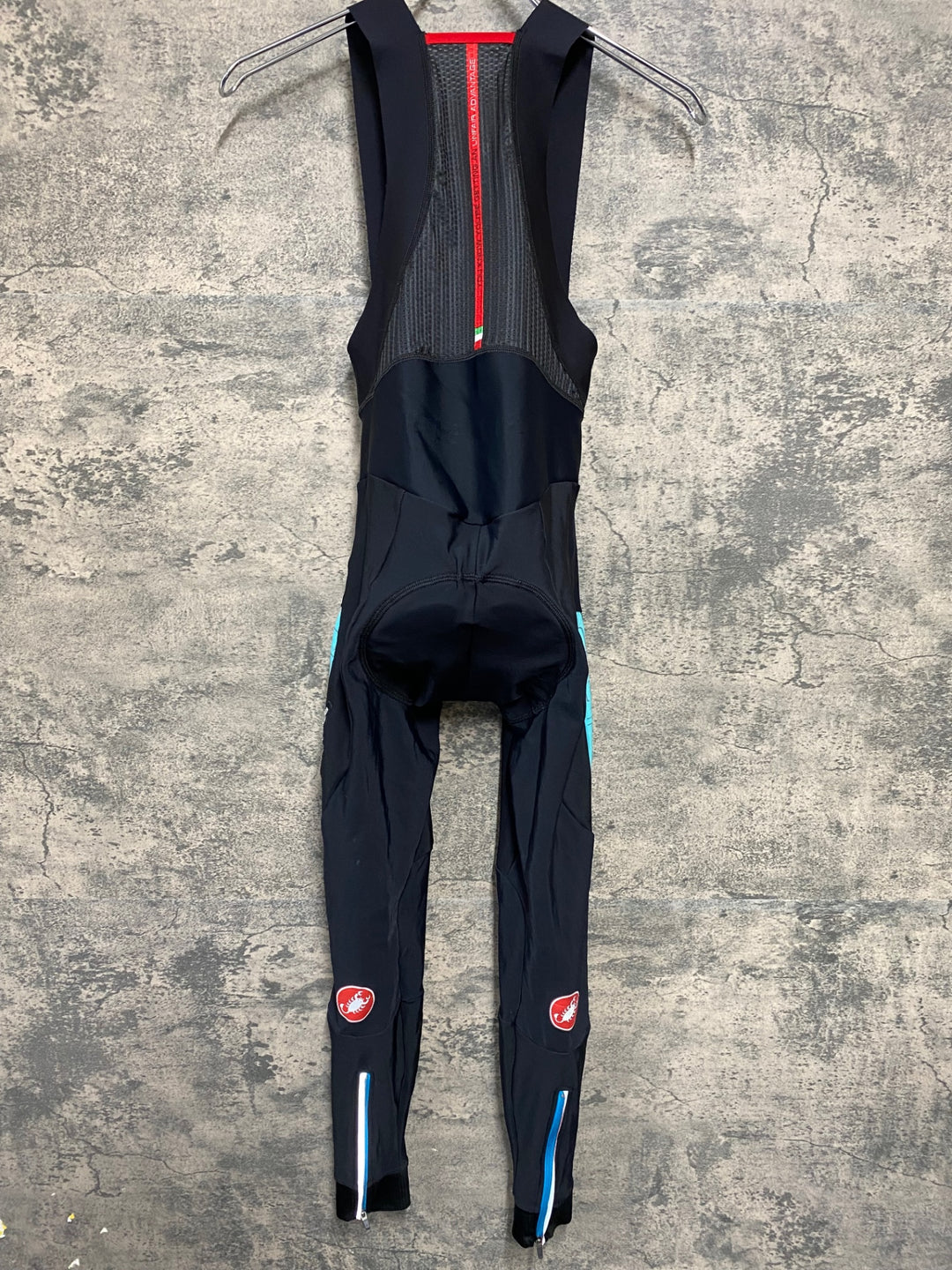 JK211 カステリ CASTELLI ROSSOCORSA ビブタイツ 黒 S 裏起毛 ※内側裏起毛剥がれ