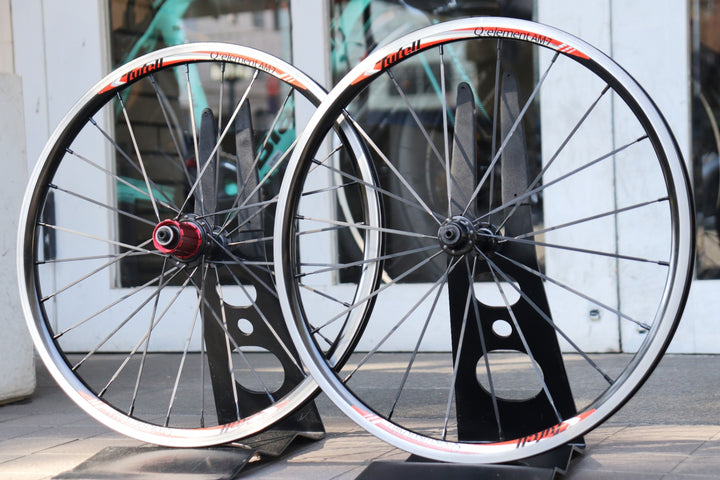 タイレル TYRELL Q:ELEMENT AM-7 アルミ クリンチャー ホイールセット シマノ10S 20インチ 406 【横浜店】