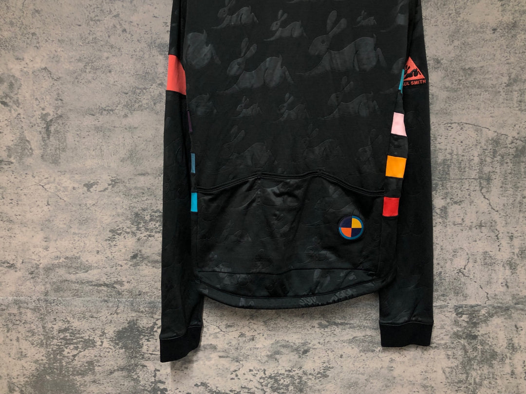 JO917 ラファ Rapha PAUL SMITH & RAPHA LONG SLEEVE CLASSIC JERSEY 長袖 サイクルジャージ 黒 L