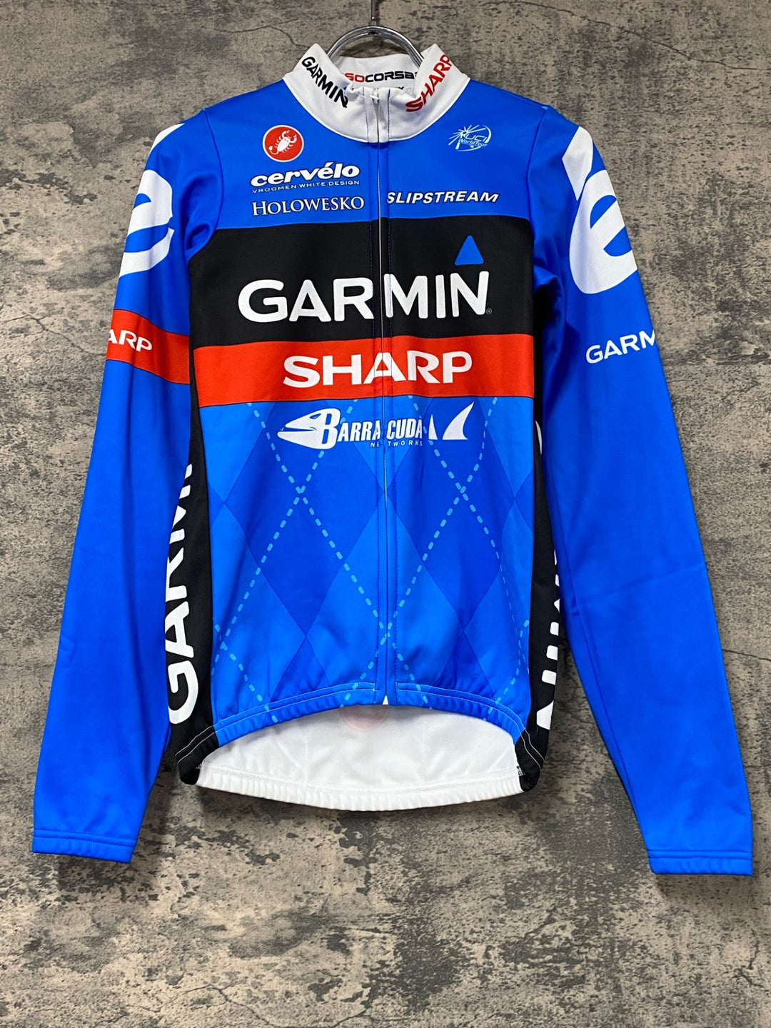 JF436 カステリ CASTELLI ROSSOCORSA 長袖 サイクルジャージ 青 S 裏起毛