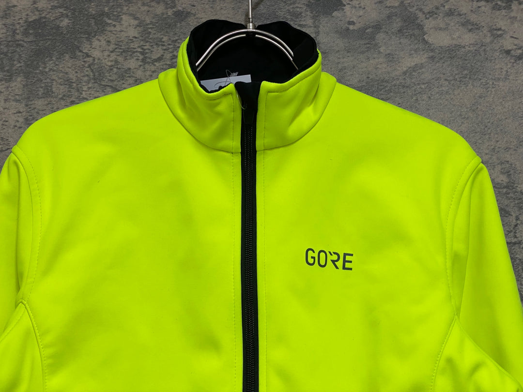 JO991 ゴア GORE 長袖 サイクルジャケット 黄 M 裏起毛 GORE WINDSTOPPER