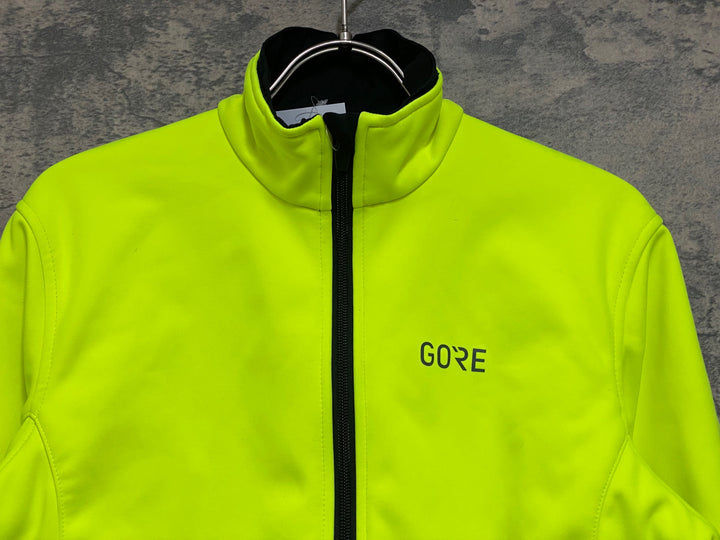JO991 ゴア GORE 長袖 サイクルジャケット 黄 M 裏起毛 GORE WINDSTOPPER