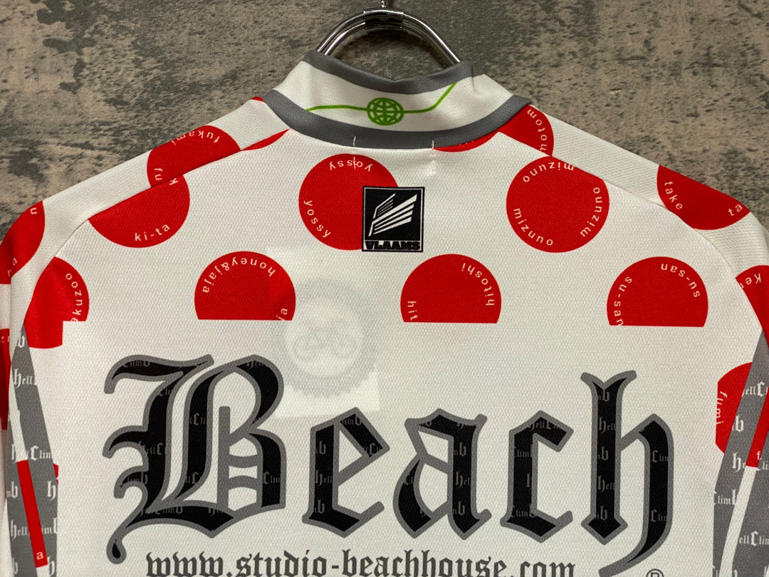 JT532 パールイズミ PEARL iZUMi 半袖 サイクルジャージ 白 赤 水玉模様 M