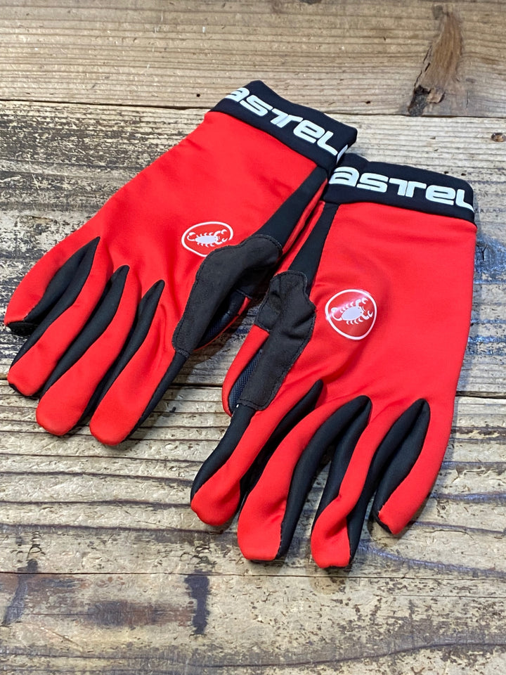 JT032 カステリ CASTELLI 長指 グローブ 黒 赤 L 裏起毛