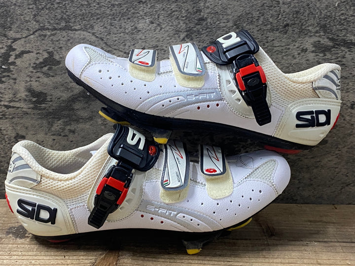 KE016 シディ SIDI Genius 5 Fit CARBON ビンディングシューズ 白 EU42 3穴